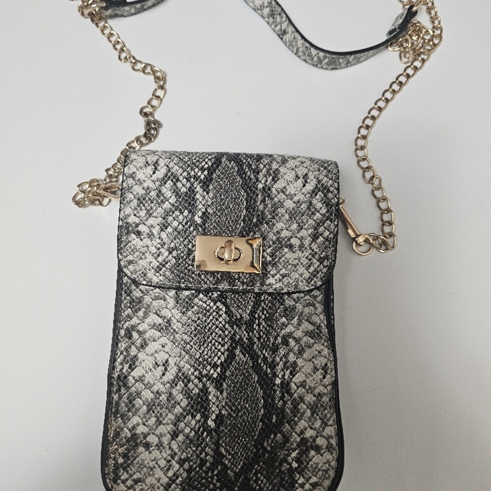 Stylish Black and White Snake Print Women Bag